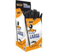 BIC Nere Penne a Sfera, Cristal Large, Ottimi per la Scuola, con Punta Ampia (1