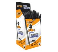 BIC Nere Penne a Sfera Cristal Large Ottimi per la Scuola con Punta Ampia (1.6