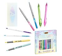 BIC Pastel Dream Kit, Set Cancelleria Scuola con Penne a Sfera BIC Cristal, Penne Gel Quick-Dry, Pennarelli Punta Media Intensity, Evidenziatori Pastello, Agenda, Idea Regalo