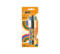 BIC 4 Colori Penna a sfera retrattile punta media DECOR TIE DYE Blister x 3