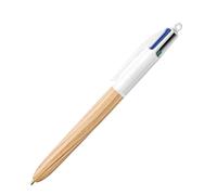 BIC - Penna a 4 colori effetto legno, design legno, penna retrattile multicolore con quattro inchiostri vivaci assortiti, penne multicolori, tutto in uno, per scuola, ufficio e codifica a colori