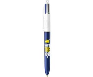 BIC Penna a sfera 4 colori MESSAGE Who is the Boss. Punta media retrattile e ricaricabile