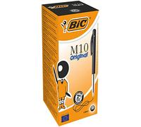 BIC - Penna a sfera a scatto "M10 clic", ampiezza tratto: 1 mm, confezione da 50 pezzi, colore: Nero