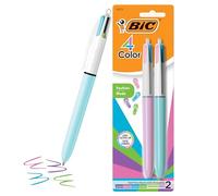BIC Penna a sfera alla moda a 4 colori, punta media (1,0 mm), assortita, 2 pezzi