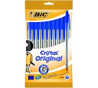 BIC - Penna a sfera Cristal Medium, 1 mm, confezione da 10 pezzi, colore: Blu