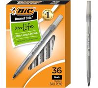 Bic - Penna a sfera Round Stic Xtra Life, tratto medio 36 Count Nero