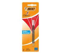 BIC - Penna di ricarica 4 colori, 1,0 mm, blister da 2 pezzi, rossa