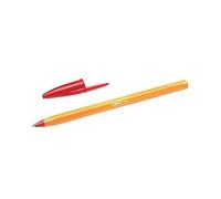 BIC Orange Fine Ballpoint Pens, Fine Point (0.8 mm), Red Ink, Box of 20 - Writin