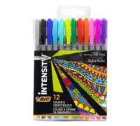 Bic Intensity Medium Felt-Tip Pens, Medium Tip, Box of 12 Caja de 12 rotuladores