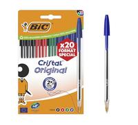 BIC Penne a punta media in vetro originale (1,00 mm) - Colori di inchiostro assortiti, confezione di edizione speciale da 20
