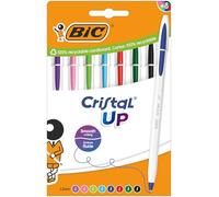 BIC Penne a Sfera Cristal Up Punta Larga (1,2 mm) con Fusti Bicolore - Inchiostro di Colori Classici e Divertenti Assortiti, Confezione da 8