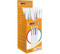 Penne a sfera Bic Cristal UP Bicolor - 939294 Penne di colori assortiti a sfera con tratto da 0,35 mm e fusto di color bianco in confezione da 20 Pz.