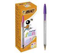 BIC Penne a Sfera Multicolore Cristal Fun, Colori Assortiti, Punta Larga, 1.6 mm, Confezione da 20, Fornitura per Cancelleria Scuola