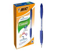 Penna a sfera retrattile Bic Atlantis Classic - Punta da 1 mm - Corpo trasparente con impugnatura - Colore blu