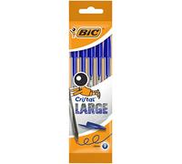 BIC Penne Blu a Sfera, Cristal Large, Punta Larga (1,6 mm), Confezione da 5