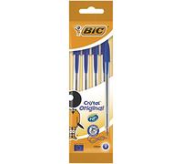 BIC Penne Blu a Sfera, Cristal Original, Punta Media, 1.0 mm, Confezione da 4 Penne, Fornitura per Cancelleria Scuola