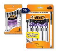 BIC Nere Penne a Sfera, Cristal Original, Punta Media (1.00 mm), pacco da 10 penne, per Scrivere a Scuola e a Casa