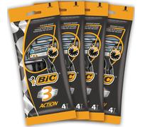 BIC RAZORS 3 Action Rasoi Usa e Getta da Uomo Confezione da 4 Pacchi da 4 Pezzi