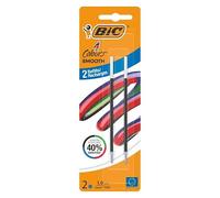 BIC Ricarica per penna a sfera 4 colori Smooth punta media 1 mm - Custodia da 2 - Inchiostro blu