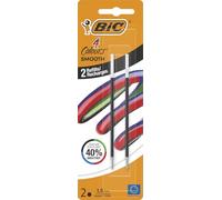 BIC Ricarica per penna a sfera 4 colori Smooth punta media 1 mm - Custodia da 2 - inchiostro nero