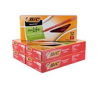 BIC Round Stic Ball Pen, Medium Point, 1.0 mm, Red Ink, Pack of 60 (GSM11RD) New