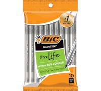 BIC - Round Stic Ballpoint Pen,Med. Point,10/PK,Black Ink, Sold as 1 Package, BICGSMP101BK