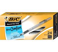 Bic Round Stic Grip Extra Comfort Ballpoint Pens 2 2 Penne a Sfera, Multicolore, 24 Count (Pack of 1), unità