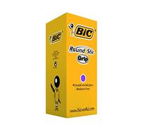 BIC Round Stic Grip Ballpoint Pens - Value Pack of 40 Pens for Office - Purple C