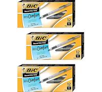 BIC Round Stic grip Xtra comfort Ball Pen fine Point .8 mm nero 3DOZEN gsfg11-be