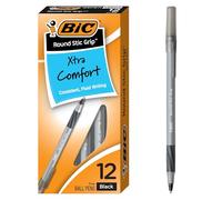 BIC Round Stic grip Xtra comfort Ball Pen fine Point .8 mm nero 3DOZEN gsfg11-be