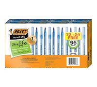 BIC Round Stic Xtra Life Confezione da 96 Blu