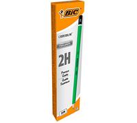 BIC Scrittura Criterium 550 matite per carta, miniera grassa e resistente, colore grigio, 2H, confezione da 12