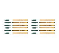 BIC Set di 12 penne a sfera CRISTAL sottile, punta fine, colore: verde