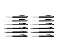 BIC Set di 12 penne a sfera retrattili M10 CLIC medio punta media 1 mm nera