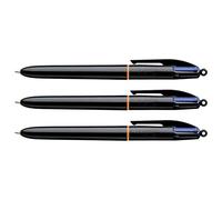 BIC Set di 3 penne a sfera 4 colossi PRO nero Pte Moy. 4 colori classici