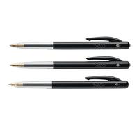 BIC Set di 3 penne a sfera retrattili M10 CLIC medio punta media 1 mm nera