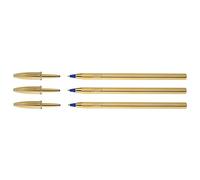 BIC - Set di 3 penne sfera cristallo Shine PTE Media 1 mm Blu Corpo Oro