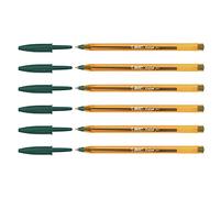 BIC Set di 6 penne a sfera CRISTAL sottile, punta fine, colore: verde