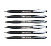BIC - Set di 6 penne a sfera retrattile Atlantis Premium 1.0, Nero