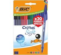 BIC Set Special Edition Penne a Sfera Cristal Soft Punta Media (1,2 mm) - Inchiostro di Colori Assortiti, Confezione da 20
