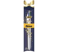 BIC Shine Xmas - Penna a sfera, 4 colori assortiti