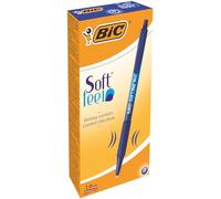 Penne a scatto Bic Soft Feel Clic - 234988 Penne blu a scatto con tratto da 0.4 mm e fusto di colore blu in confezione da 12 Pz.