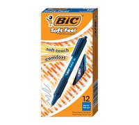 Penne a scatto Bic Soft Feel Clic - 234988 Penne blu a scatto con tratto da 0.4 mm e fusto di colore blu in confezione da 12 Pz.