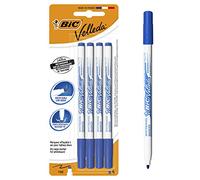 BIC Velleda 1721 - Pennarelli cancellabili a secco, punta conica fine, blu, confezione da 4