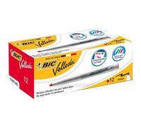 BIC - Velleda 1741 Marcatore Per Lavagna Bianca Punta Tonda 1,4 Mm - Rosso - Conf. 12 Pz