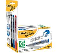 BIC Velleda 942235 - Pack di 12 pennarelli per lavagna bianca e 3 colorazioni di inchiostro, colore: blu