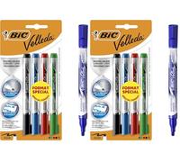 BIC Velleda - Pennarelli per lavagna, cancellabili a secco, punta conica, colori assortiti, confezione da 8 - 1 unità