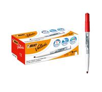 BIC Velleda, Pennarelli per Lavagna, Marcatori Cancellabili, Colore Rosso, 12 Un