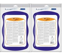BIC Velleda White and Seyes Double-Sided Dry Erase Slate (21x31 cm) with Dry Erase Felt and Eraser - Random Colors, Pack of 1 (Confezione da 2)