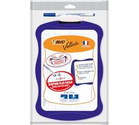BIC Velleda White and Seyes Double-Sided Dry Erase Slate (21x31 cm) with Dry Erase Felt and Eraser - Random Colors, Pack of 1